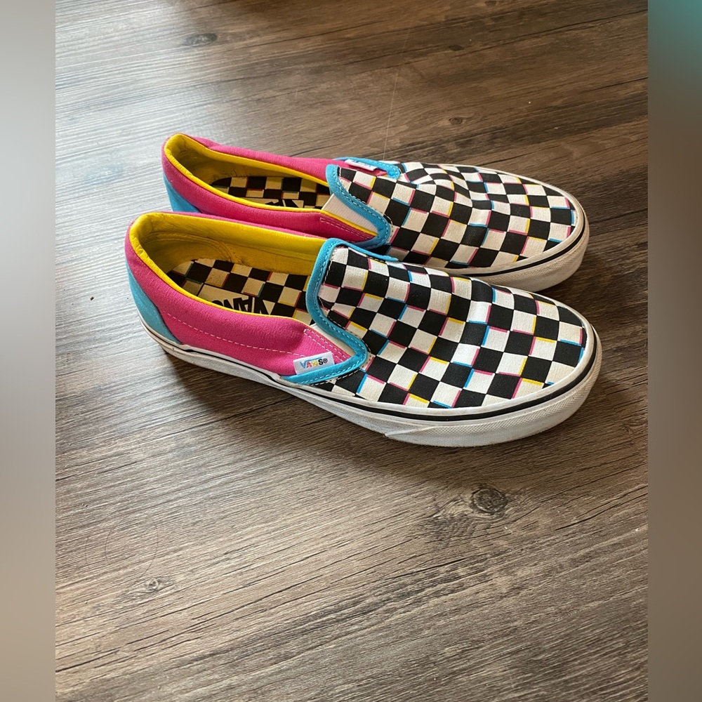 Slip on checkered vans